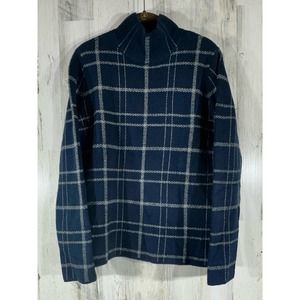 Banana Republic Factory Womens Sweater Dark Blue Plaid Large